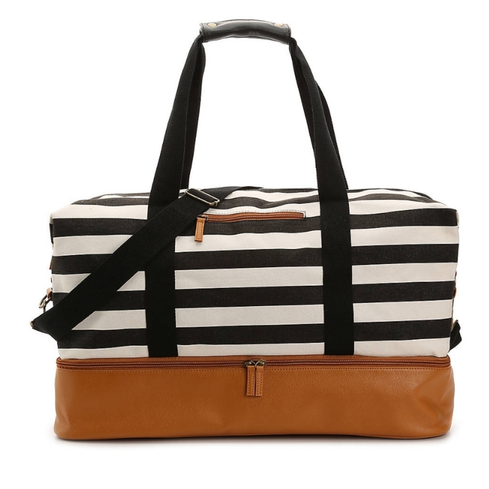 DSW Striped Canvas Weekender Duffle Bag